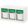 IKEA TROFAST ТРУФАСТ, комбинация д/хранения+контейнеры, белый зеленый/белый, 99x44x56 см 193.355.31 фото