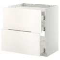 IKEA METOD МЕТОД / MAXIMERA МАКСИМЕРА, напольн шкаф / 2 фронт пнл / 3 ящика, белый / белый, 80x60 см 190.272.12 фото thumb №1