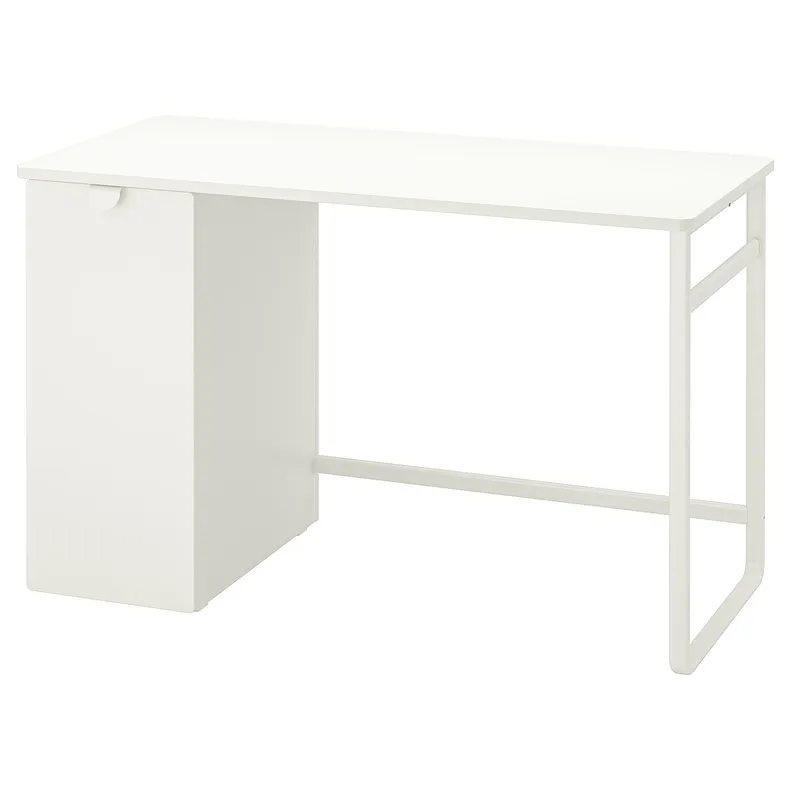IKEA LÄRANDE ЛЕРАНДЕ, стіл із висувним модулем д / зберіган, білий, 120x58 см 004.927.95 фото №1