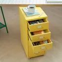 IKEA HELMER ХЕЛЬМЕР, тумба з шухлядами на коліщатах, жовтий, 28x69 см 105.819.27 фото thumb №3