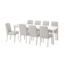 IKEA STRANDTORP СТРАНДТОРП / BERGMUND БЕРГМУНД, стол и 8 стульев, белый / светло-серый, 150 / 205 / 260 см 194.410.94 фото