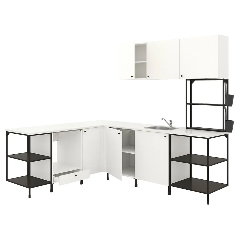 IKEA ENHET ЭНХЕТ, угловая кухня, антрацит / белый 593.381.27 фото №1