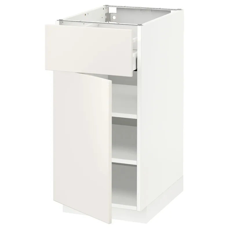 IKEA METOD МЕТОД / MAXIMERA МАКСИМЕРА, напольный шкаф с ящиком / дверцей, белый / белый, 40x60 см 094.606.91 фото №1