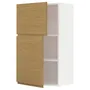 IKEA METOD МЕТОД, навісна шафа з полицями / 2 дверцят, білий / Voxtorp імітація. дуб, 60x100 см 895.385.06 фото