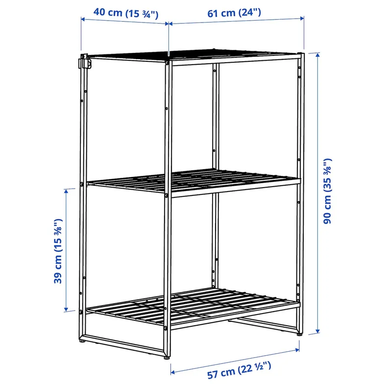 IKEA JOSTEIN ЙОСТЕІН, стелаж, внутрішній, зовнішній, білий дріт, 61x40x90 см фото №4