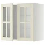 IKEA METOD МЕТОД, настінна шафа, полиці / 2 склх дверц, білий / БУДБІН кремово-білий, 60x60 см 293.949.78 фото