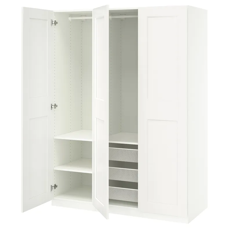 IKEA PAX ПАКС / GRIMO ГРИМО, гардероб, комбинация, белый/белый, 150x60x201 см 995.753.48 фото №1