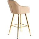 Барный стул бархатный MEBEL ELITE SALEM Velvet, бежевый / золотой фото thumb №10