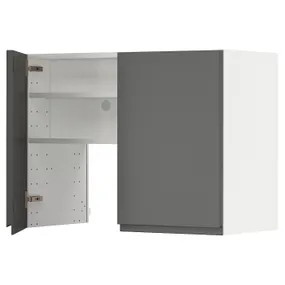 IKEA METOD МЕТОД, навесной шкаф д / вытяжки / полка / дверь, белый / Воксторп темно-серый, 80x60 см 995.044.12 фото