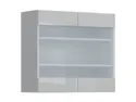 Кухонный шкаф BRW Top Line 80 см двухдверный с витриной серый глянец, серый гранола/серый глянец TV_G_80/72_LV/PV-SZG/SP фото thumb №2
