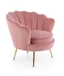 М'яке крісло HALMAR AMORINITO світло-рожевий/золотий фото