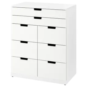 IKEA NORDLI НОРДЛІ, комод із 8 шухлядами, білий, 80x99 см 693.368.87 фото