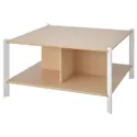 IKEA JÄTTESTA ЭТТЕСТА, журнальный стол, белый / светлый бамбук, 80x80 см 305.387.92 фото thumb №1