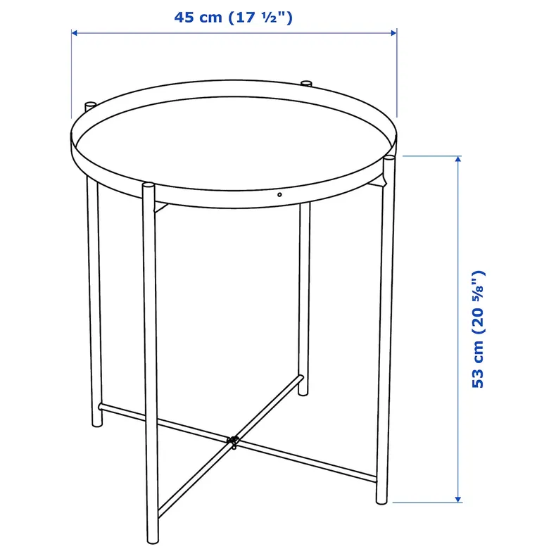 IKEA GLADOM ГЛАДОМ, стіл сервірувальний, темний сіро-бежевий, 45x53 см фото №7