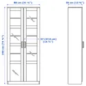 IKEA BRIMNES БРІМНЕС, шафа зі скляними дверцятами, білий, 80x190 см 904.098.72 фото thumb №7