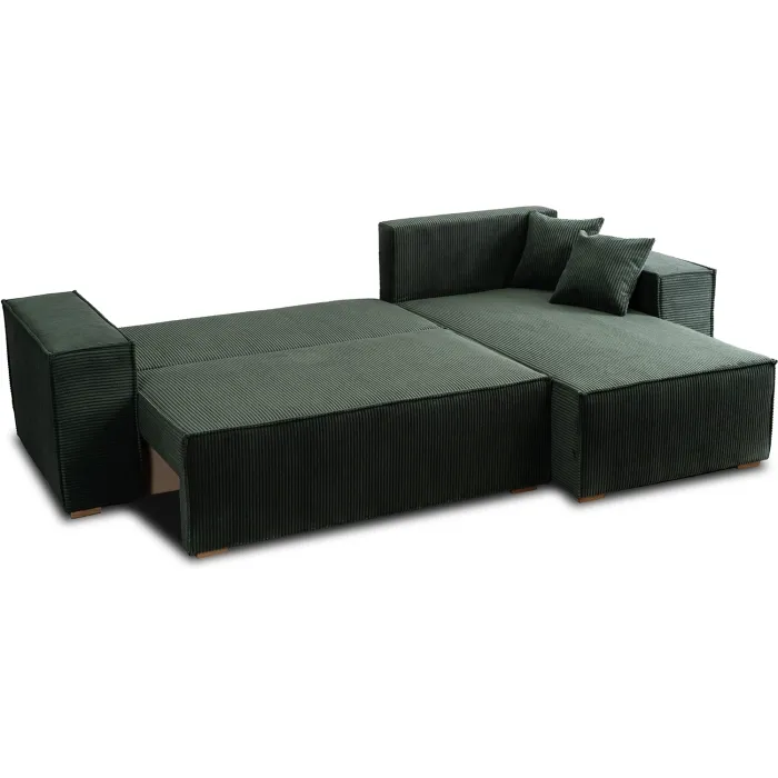 Угловой диван универсальный MEBEL ELITE ALEX, 262 см, ткань: зеленый фото №12