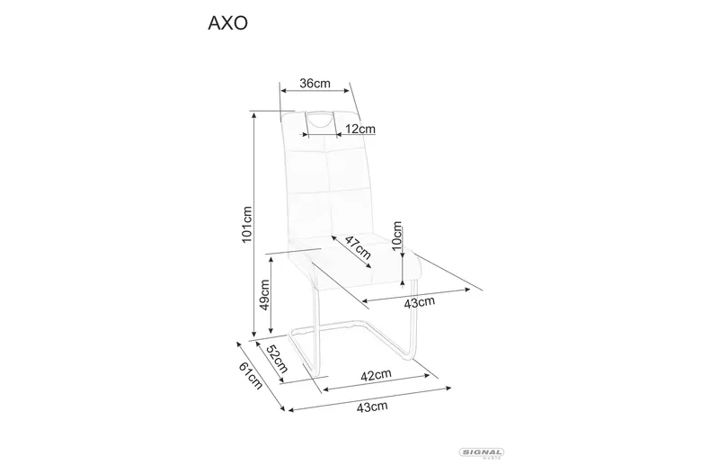 Стілець SIGNAL AXO Velvet, Bluvel 14 - сірий фото №2