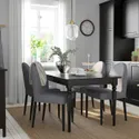 IKEA INGATORP ИНГАТОРП / DANDERYD ДАНДЭРЮД, стол и 4 стула, черный черный / вискозный серый, 155 / 215 см 794.839.67 фото thumb №2