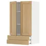 IKEA METOD МЕТОД / MAXIMERA МАКСІМЕРА, навісна шафа, 2 дверцят / 2 шухляди, білий / ФОРСБАККА дуб, 60x100 см 695.094.06 фото
