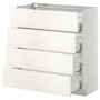 IKEA METOD МЕТОД / MAXIMERA МАКСИМЕРА, напольн шкаф 4 фронт панели / 4 ящика, белый / белый, 80x37 см 790.264.98 фото