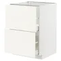 IKEA METOD МЕТОД / MAXIMERA МАКСИМЕРА, напольный шкаф 2фасада / 2выс ящика, белый / Вальстена белый, 60x60 см 495.071.68 фото