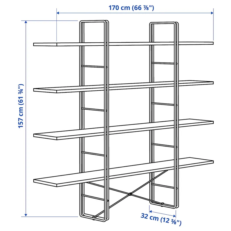 IKEA BYAKORRE, открытый книжный шкаф 205.864.58 фото №8