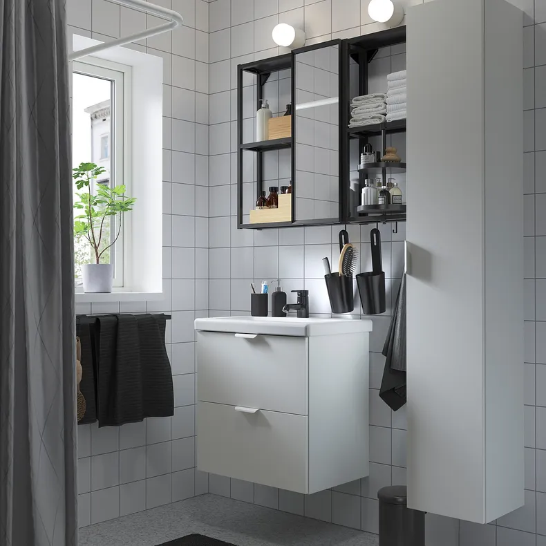 IKEA ENHET ЕНХЕТ, ванна, антрацит/білий, 64x43x65 см 695.477.00 фото №2