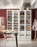 IKEA OXBERG ОКСБЕРГ, стеклянная дверь, белый, 40x192 см 902.756.17 фото thumb №2