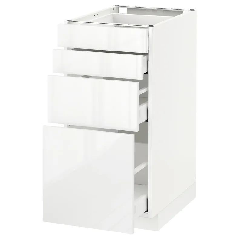 IKEA METOD МЕТОД / MAXIMERA МАКСИМЕРА, напольн шкаф 4 фронт панели / 4 ящика, белый / Рингхульт белый, 40x60 см 590.498.82 фото №1