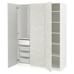 IKEA PAX ПАКС / MISTUDDEN МИСТУДДЕН, гардероб, комбинация, белый / серый узор, 150x60x201 см 395.212.16 фото