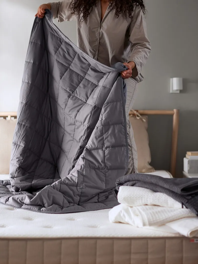 IKEA ODONVIDE ОДОНВИДЕ, утяжеленное одеяло, прохладное, тёмно-серый, 150x200 см 6 кг 805.033.23 фото №5