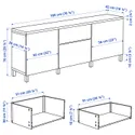 IKEA BESTÅ БЕСТО, комбинация для хранения с ящиками, Синдвик белый / Лаппвикен / Стуббарп белый, 180x42x76 см 594.243.42 фото thumb №5