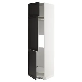 IKEA METOD МЕТОД, высокий шкаф д / холод / мороз / 3 дверцы, белый / Лерхиттан с черными пятнами, 60x60x220 см 894.664.20 фото