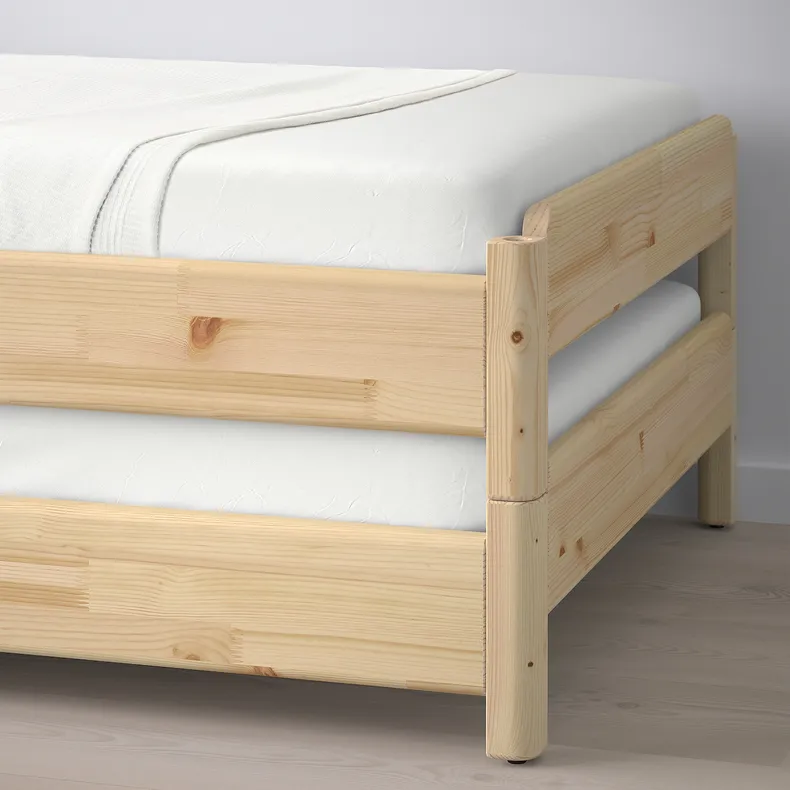 IKEA UTÅKER УТОКЕР, штабелируемые кровати с 2 матрасами, сосна / лиственная древесина, 80x200 см 995.215.10 фото №10