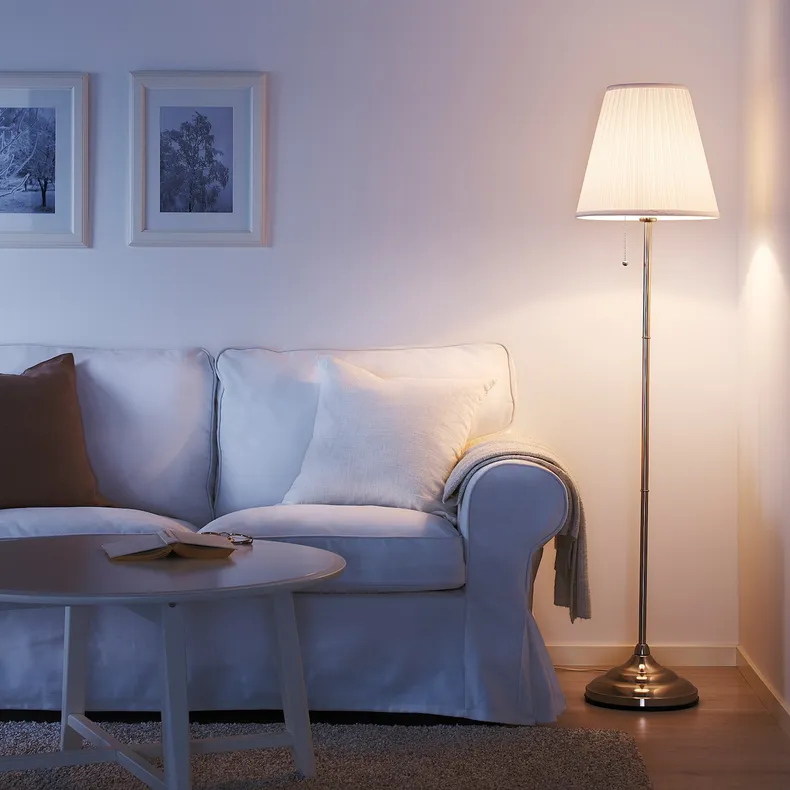 IKEA ÅRSTID ОРСТИД, светильник напольный, никелированный / белый 601.638.62 фото №2