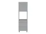 BRW Кухонный шкаф для встроенного духового шкафа Iris 60 см с дверцами и ящиками ferro soft-closing, гренола серый/ферро FB_DPS_60/207_2STB/STB/L-SZG/FER фото