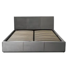 Кровать двуспальная бархатная MEBEL ELITE ALISSON Velvet, 160x200 см, Серый фото