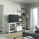 IKEA BESTÅ БЕСТО, тумба для телевізора з шухлядами, білий / ХАНВ / СТУББАРП білий прозоре скло, 180x42x74 см 294.005.16 фото thumb №2