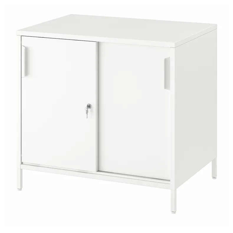 IKEA TROTTEN ТРОТТЕН, шафа з розсувними дверцятами, білий, 80x55x75 см 404.747.61 фото №1