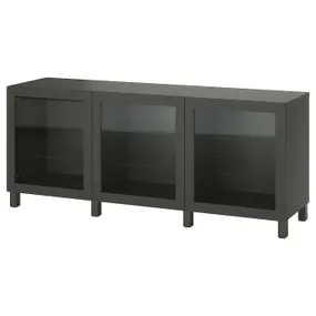 IKEA BESTÅ БЕСТО, комбинация для хранения с дверцами, темно-серый / Синдвик / Стуббарп темно-серый, 180x42x74 см 895.080.76 фото