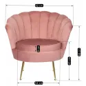 Крісло м'яке оксамитове MEBEL ELITE ANGEL Velvet, рожевий фото thumb №9