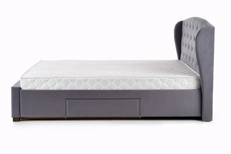 Двоспальне ліжко зі шухлядами HALMAR SABRINA 160x200 см сіре фото №12