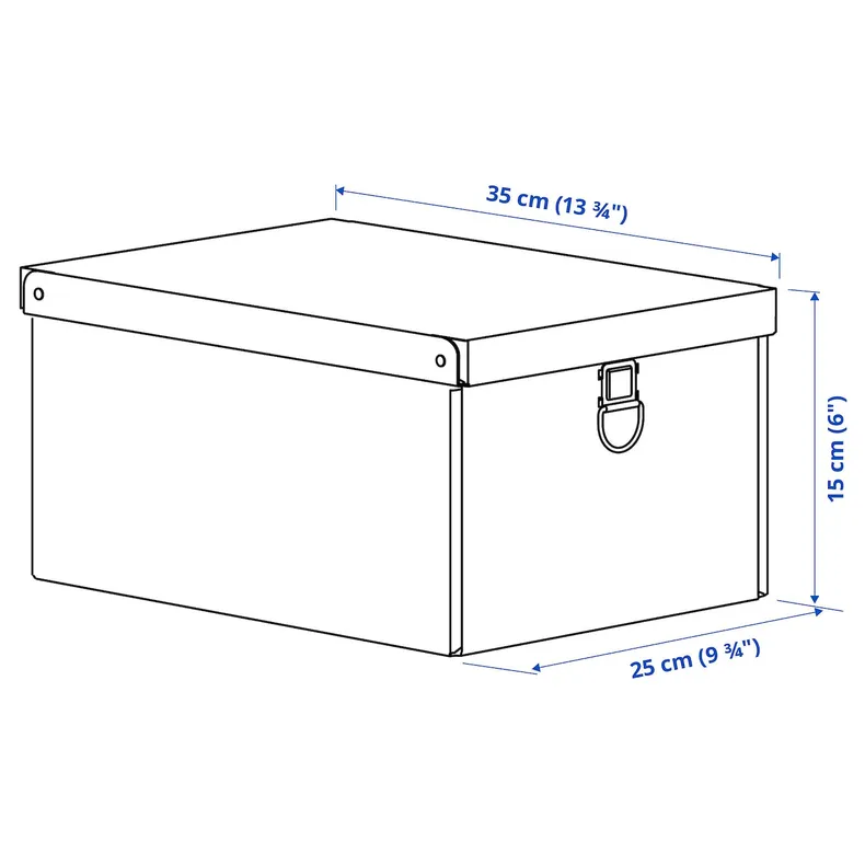 IKEA NIMM НІММ, коробка для зберігання з кришкою, сірі крапки, 25x35x15 см 805.959.97 фото №8