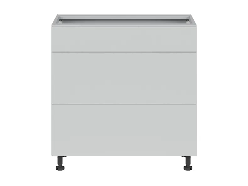 BRW Базовый шкаф для кухни Top Line 80 см с ящиками светло-серый матовый, греноловый серый/светло-серый матовый TV_D3S_80/82_2SMB/SMB-SZG/BRW0014 фото №1