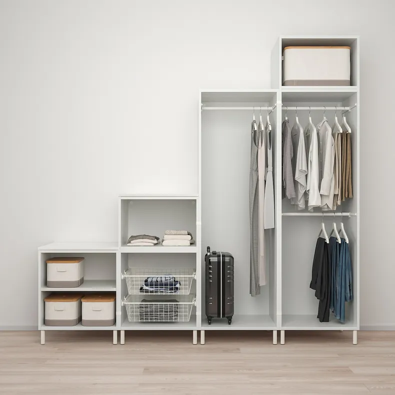 IKEA PLATSA ПЛАТСА, гардероб с 6 дверями, белый / фонен белый, 240x57x231 см 394.253.52 фото №3