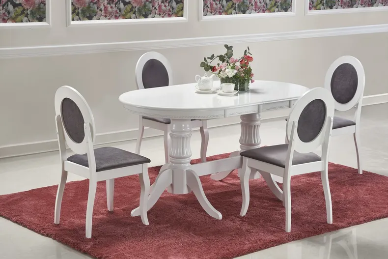 Обідній стіл розкладний HALMAR JOSEPH 150-190x90 см білий фото №5
