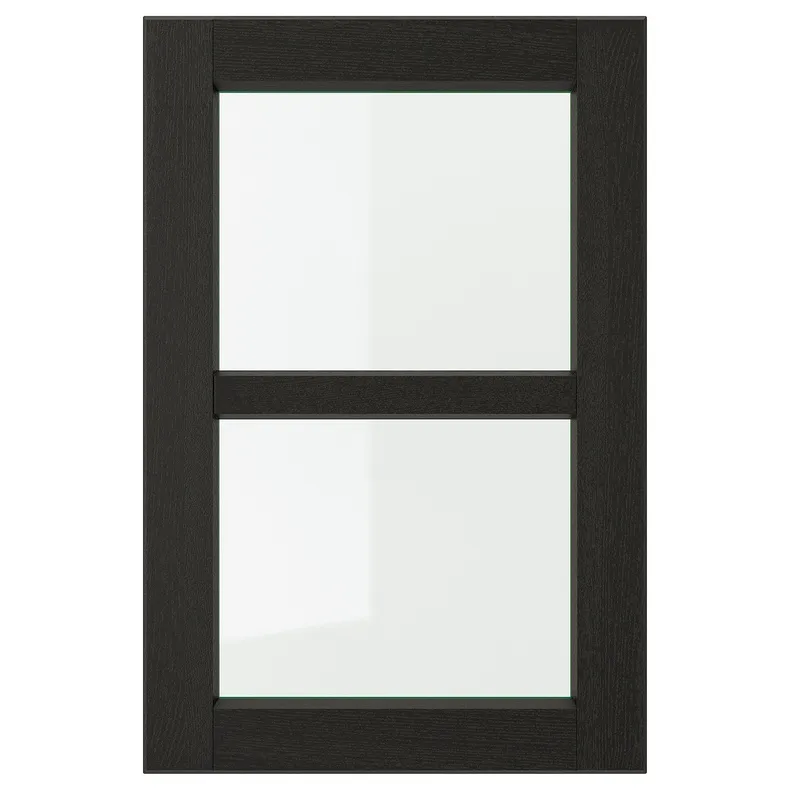 IKEA LERHYTTAN ЛЕРХЮТТАН, скляні дверцята, чорна морилка, 40x60 см 803.560.82 фото №1