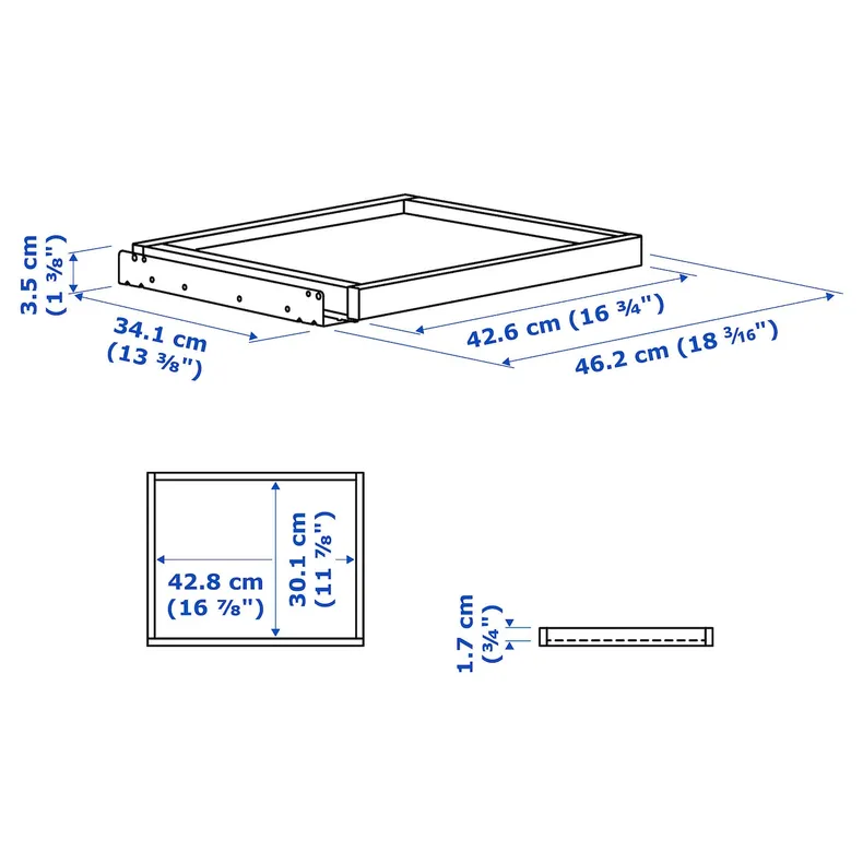 IKEA KOMPLEMENT КОМПЛЕМЕНТ, висувна полиця, білий морений дуб, 50x35 см 404.375.80 фото №5