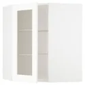 IKEA METOD МЕТОД, кутова настін шафа, полиці / скл двер, білий Енкопінг / білий імітація дерева, 68x80 см 094.736.03 фото thumb №1