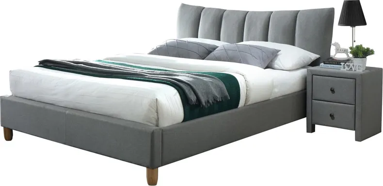 Ліжко двоспальне HALMAR SANDY 2 160x200 см сіре фото №1